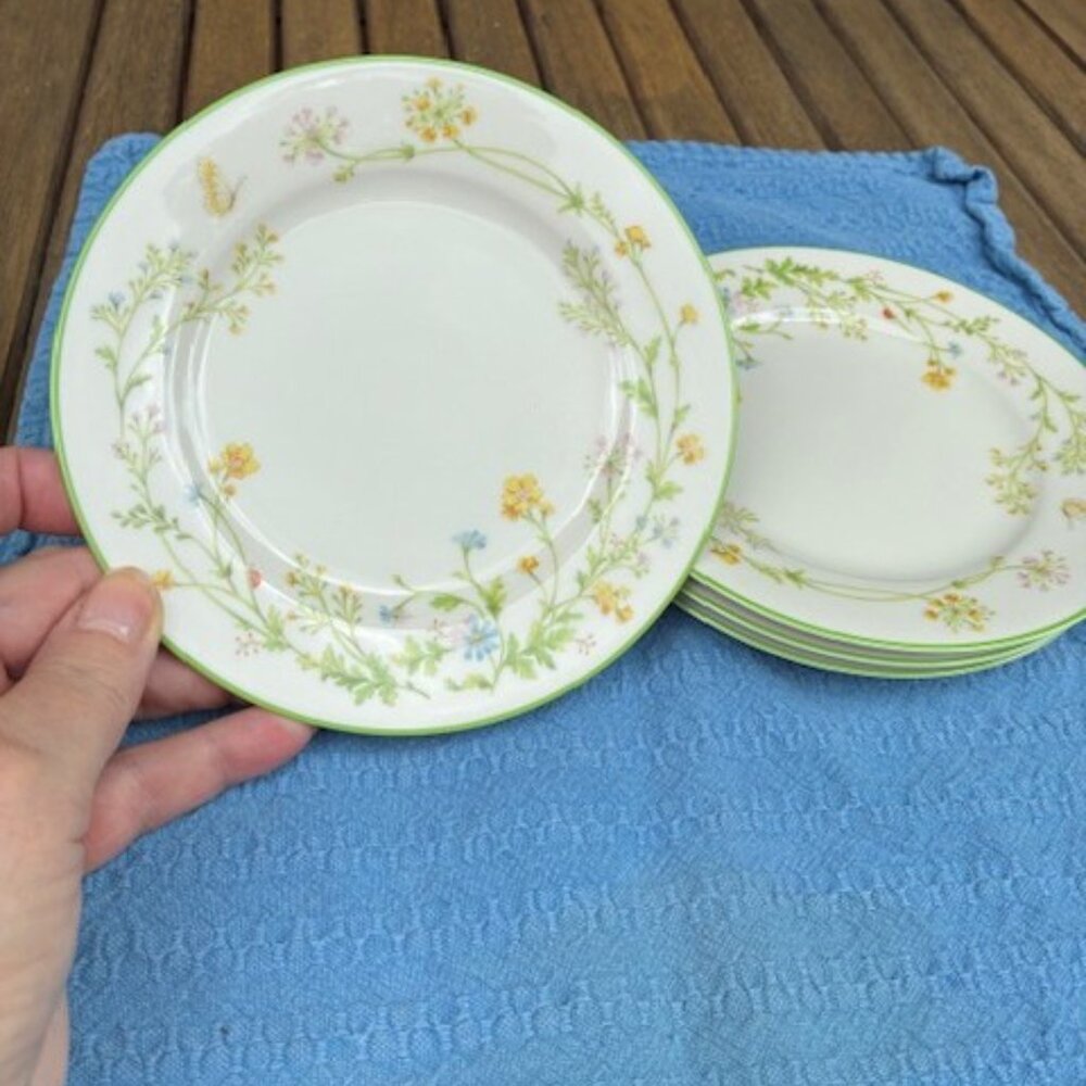 Set of 4 Vintage Noritake Reverie 7191 China Floral Salad/Dessert 6.25" Plates